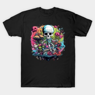 Luminous Bones: Psychedelic Skeleton T-Shirt